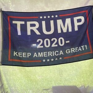 2020 TRUMP FLAG 35” long X 60” horizontal (wide). 2 Brass Grammets to hang flag.
